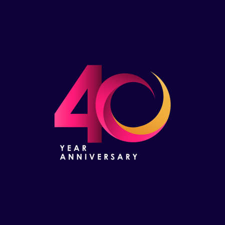 40 Years Anniversary Celebration Vector Template Design Illustrationのイラスト素材