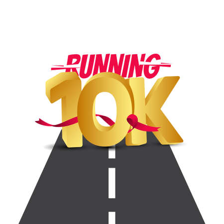 Running 10 K 3 D Vector Template Design Illustrationのイラスト素材