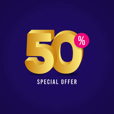 Discount 50% Special Offer Label Vector Template Design Illustrationのイラスト素材