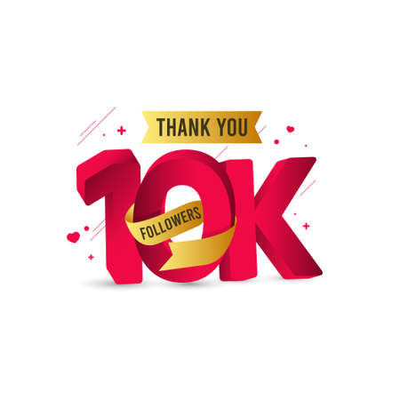 Thank You 10 K Followers Vector Template Design Illustrationのイラスト素材