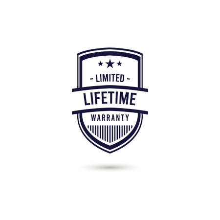 Limited Lifetime Warranty Logo Icon Vector Template Design Illustrationのイラスト素材