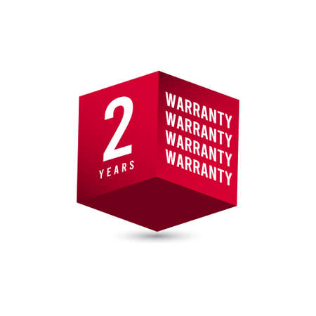 2 Years Warranty 3 D Box Vector Label Logo Template Design Illustrationのイラスト素材