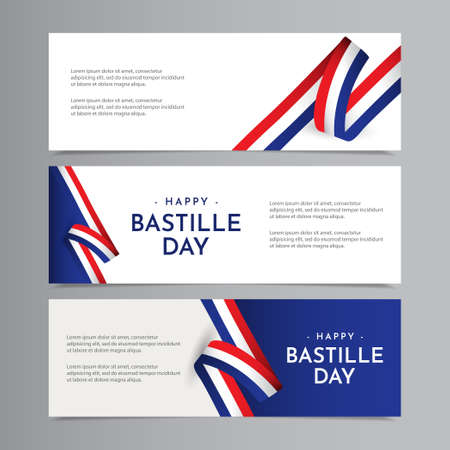 Happy Bastille Day Celebration Vector Template Design Illustrationのイラスト素材