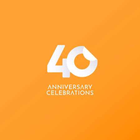 40 Years Anniversary Celebration Vector Logo Icon Template Design Illustration