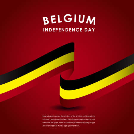 Happy Belgium Independence Day Celebrations Vector Template Design Illustrationのイラスト素材