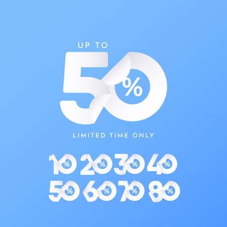 Sale up to 50% Limited Time Only Label Tag Vector Template Design Illustrationのイラスト素材