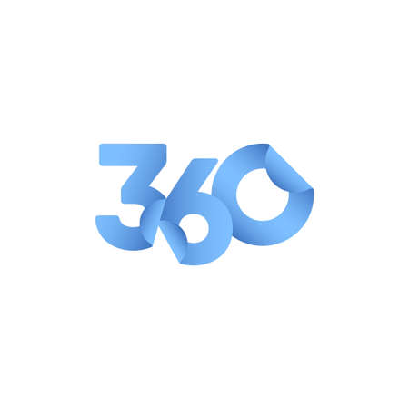 360 Paper Number Label Tag Vector Template Design Illustration