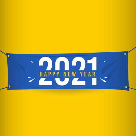 Happy New Year 2021 Vector Template Design Illustrationのイラスト素材