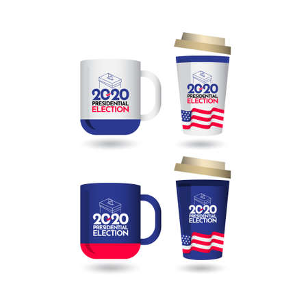 Mockup Vote Presidential Election 2020 United States Vector Template Design Illustration