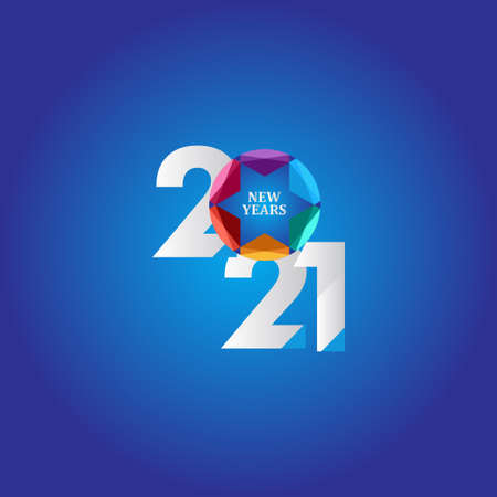 Happy New Years 2021 Celebration Vector Template Design Illustrationのイラスト素材