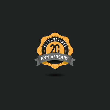 20 Th Anniversary Celebrations Vector Template Design Illustrationのイラスト素材