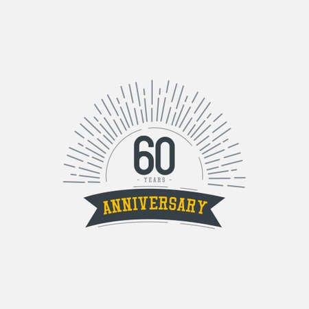 60 Years Anniversary Celebrations Vector Template Design Illustrationのイラスト素材