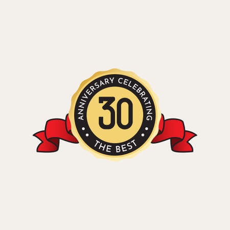 30 Years Anniversary Celebration Vector Template Design Illustrationのイラスト素材