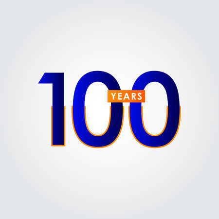 100 Years Anniversary Celebration Blue Vector Template Design Illustrationのイラスト素材