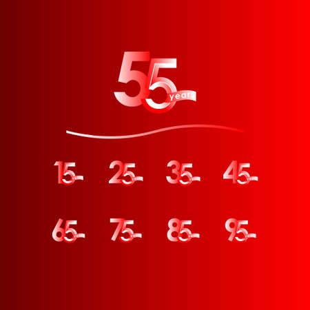 55 Years Anniversary Celebration Vector Template Design Illustrationのイラスト素材