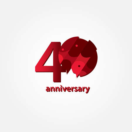 40 Years Anniversary Celebration Vector Template Design Illustrationのイラスト素材