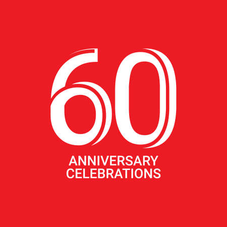 60 Years Anniversary Celebrations Vector Template Design Illustrationのイラスト素材