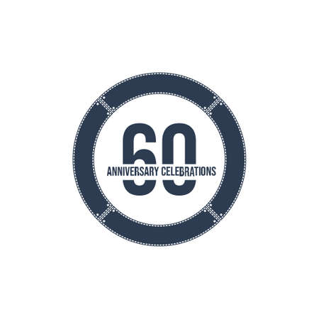 60 Years Anniversary Celebrations Vector Template Design Illustrationのイラスト素材
