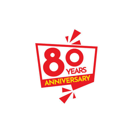 80 Years Anniversary Celebration Vector Template Design Illustration