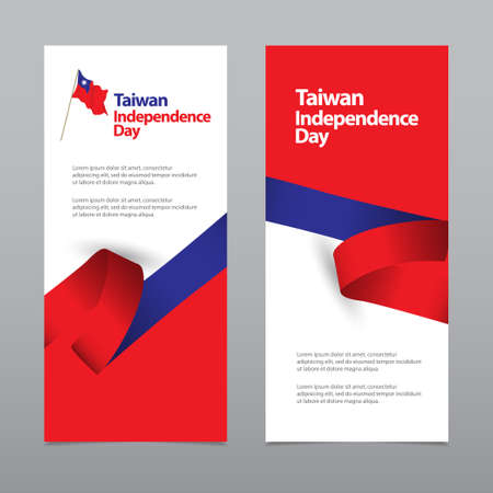 Happy Taiwan Independence Day Celebration Vector Template Design Illustrationのイラスト素材