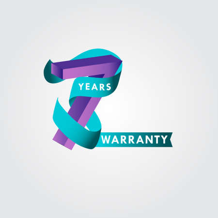 7 Years Warranty Ribbon Vector Template Design Illustrationのイラスト素材