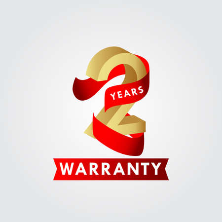 2 Years Warranty Ribbon Vector Template Design Illustrationのイラスト素材