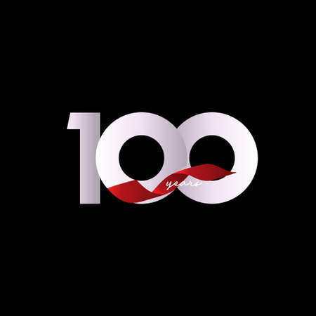 100 Years Anniversary Ribbon Celebration Vector Template Design Illustrationのイラスト素材