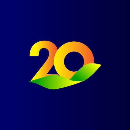 20 Years Anniversary Orange Blue Celebration Vector Template Design Illustrationのイラスト素材