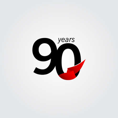 90 Years Anniversary Celebration Vector Template Design Illustrationのイラスト素材