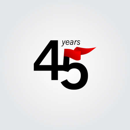 45 Years Anniversary Celebration Vector Template Design Illustrationのイラスト素材