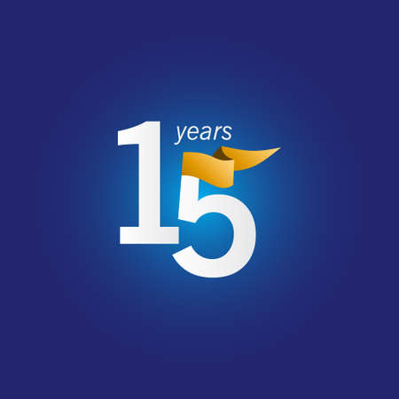 15 Years Anniversary Celebration Vector Template Design Illustrationのイラスト素材