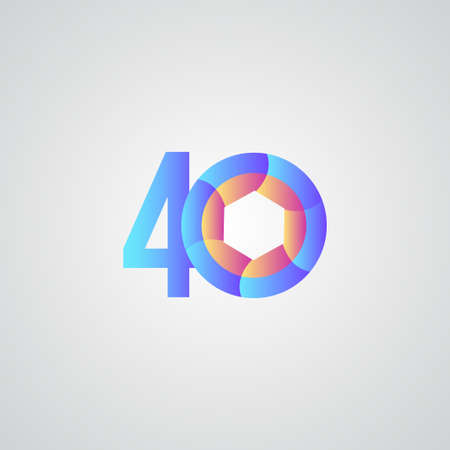 40 Years Anniversary Celebration Vector Template Design Illustrationのイラスト素材