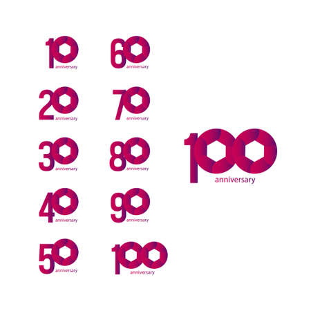 100 Years Anniversary Celebration Vector Template Design Illustrationのイラスト素材