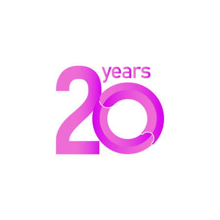 20 Years Anniversary Celebration Vector Template Design Illustrationのイラスト素材