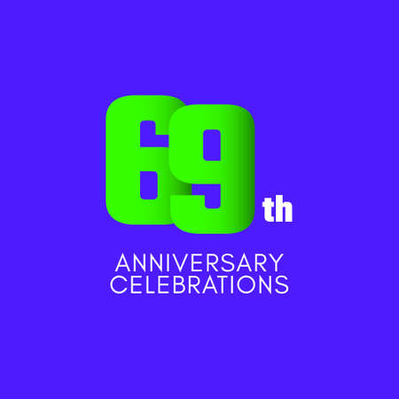 69 Th Anniversary Celebration Vector Template Design Illustrationのイラスト素材