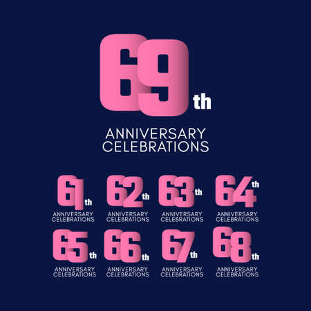 69 Th Anniversary Celebration Vector Template Design Illustrationのイラスト素材