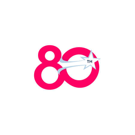 80 Th Anniversary Celebration Vector Template Design Illustrationのイラスト素材