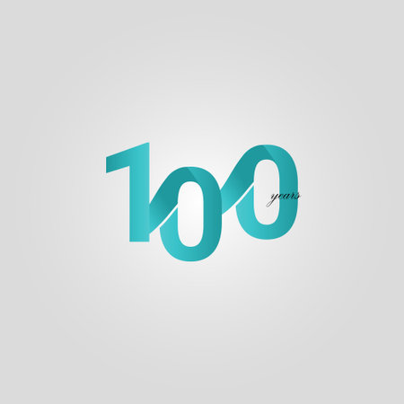 100 Years Anniversary Celebration Blue Line Vector Template Design Illustrationのイラスト素材