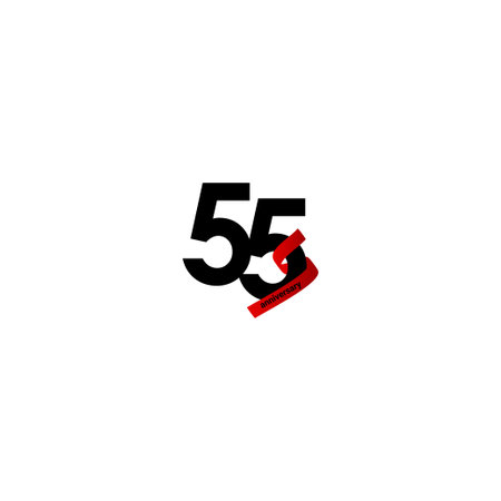 55 Years Anniversary Celebration Elegant Vector Template Design Illustrationのイラスト素材