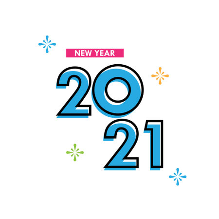 Happy New Years 2021 Celebration Vector Template Design Illustrationのイラスト素材