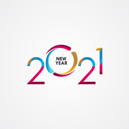 Happy New Years 2021 Celebration Vector Template Design Illustrationのイラスト素材