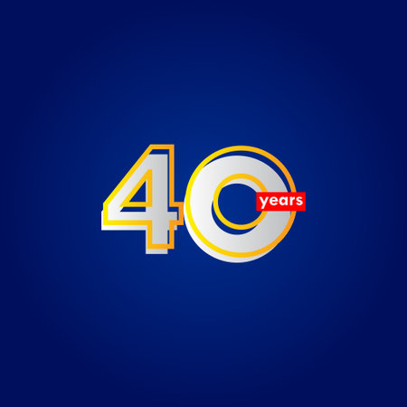 40 Years Anniversary Celebration Line Vector Template Design Illustrationのイラスト素材