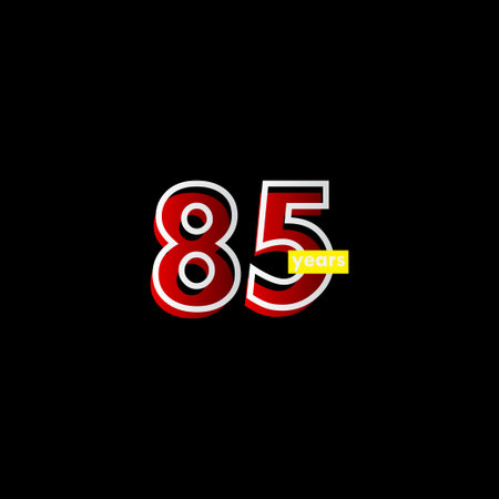85 Years Anniversary Celebration Line Vector Template Design Illustrationのイラスト素材