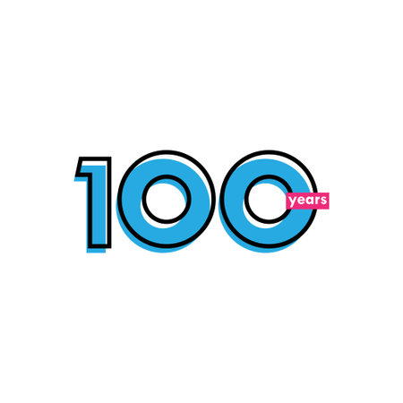100 Years Anniversary Celebration Line Vector Template Design Illustrationのイラスト素材