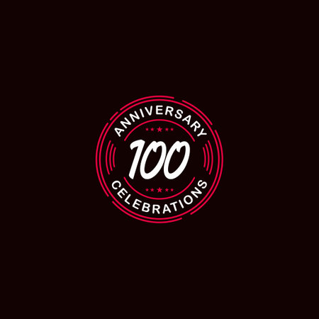 100 Years Anniversary Celebration Retro Vector Template Design Illustrationのイラスト素材