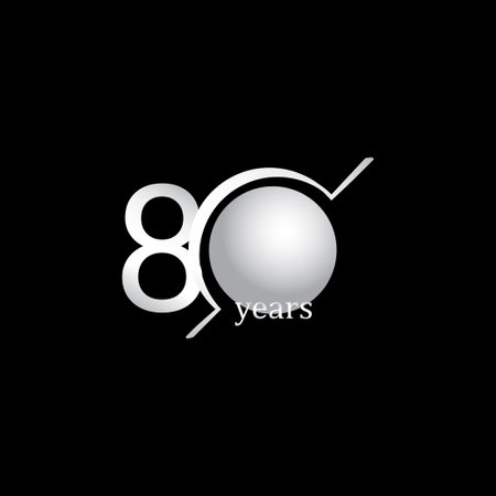 80 Years Anniversary Celebration Circle White Vector Template Design Illustrationのイラスト素材