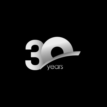 30 Years Anniversary Celebration White Shape Vector Template Design Illustrationのイラスト素材