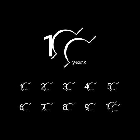 100 Years Anniversary Celebration White Line Vector Template Design Illustrationのイラスト素材