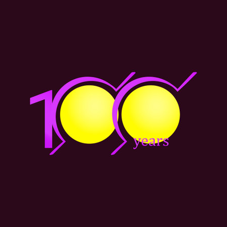 100 Years Anniversary Celebration Circle Purple Vector Template Design Illustrationのイラスト素材