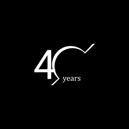 40 Years Anniversary Celebration White Line Vector Template Design Illustrationのイラスト素材